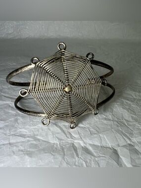 alpaca silver spider web bracelet